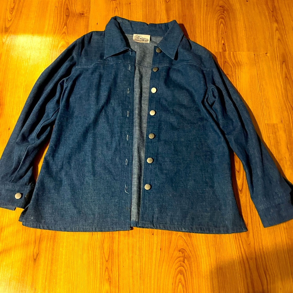 Denim Button-Up Shirt\ long jacket- Medium women’s